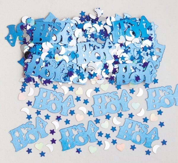 konfetti til babyshower eller gender reveal