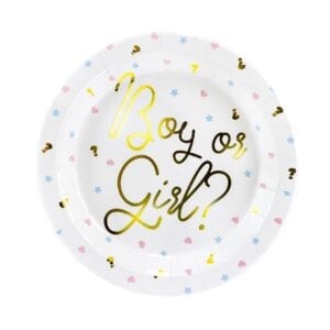 gender reveal tallerken