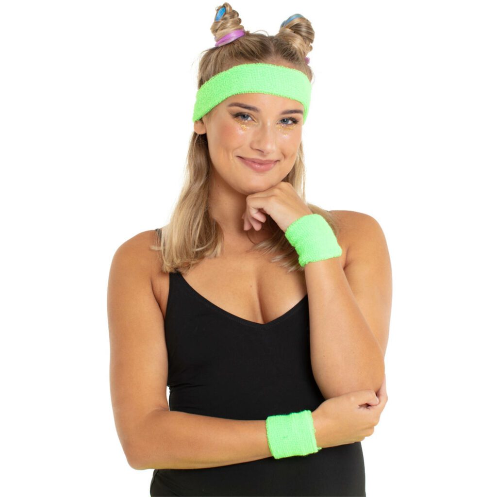 Sweatbands Neon Green 3 pieces partyland